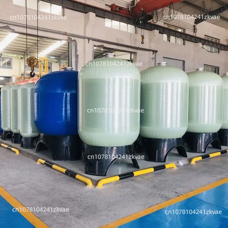 FRP Tank Quartz Sand Manganese Sand Activated Carbon Filter Tank Resin Softening Water Equipment Well Water Groundwater Filter