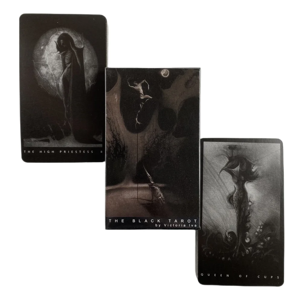 The Black Tarot Cards A 78 Oracle English Visions Divination Edition Borad Playing Games