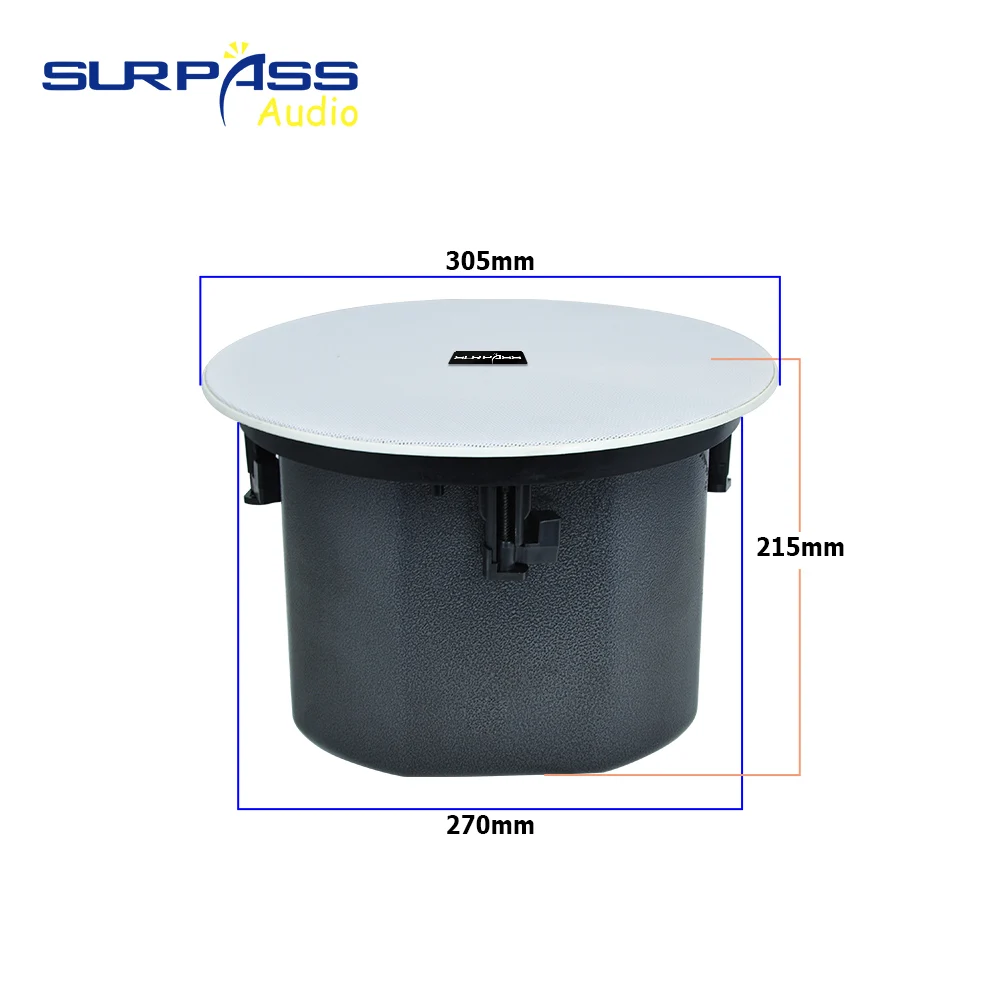 مكبر صوت راحة محوري عالي الجودة مقاس 8 بوصة مكبر صوت سلبي داخل السقف 100 فولت/70 فولت/16 أوم نظام صوت PA قوي لمتجر السوبر ماركت #6