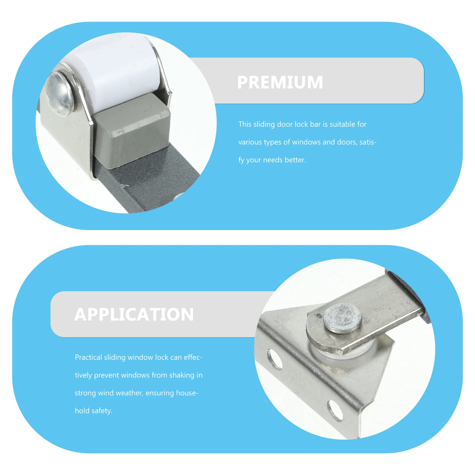 

Window Security Bar Sliding Door Security Bar Sliding Window Lock Stopper for Home Safety and Wind Protection