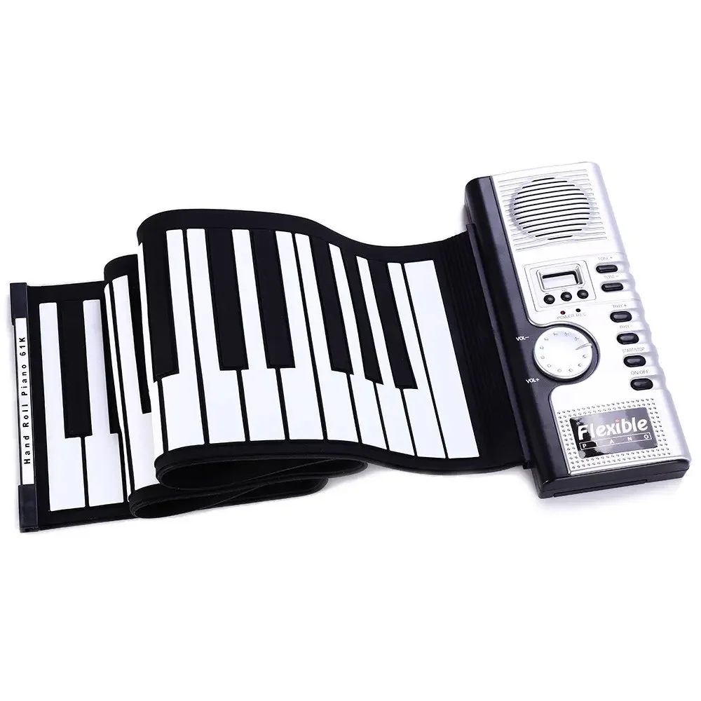 

2019 new Flexible 61 Keys keyboard Silicone MIDI Digital Roll-up Keyboard teclado musical Piano kids toys