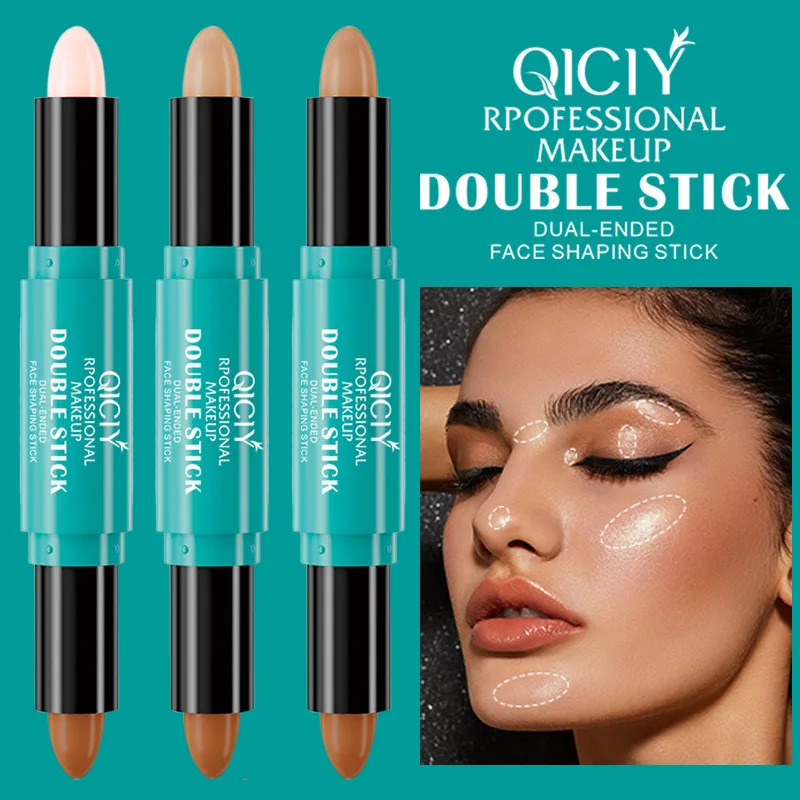 

QICY Double Stick: Dual-Ended Contour & Highlight, Waterproof, Long-lasting Face Shaping