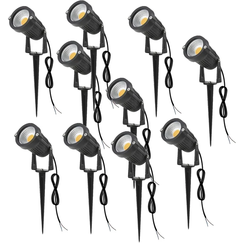 

Waterproof Outdoor IP65 Spotlight 1-Meter Cable 3000K Warm White Garden Landscape Floodlight for Pathway Yard Lawn Lighting 220V