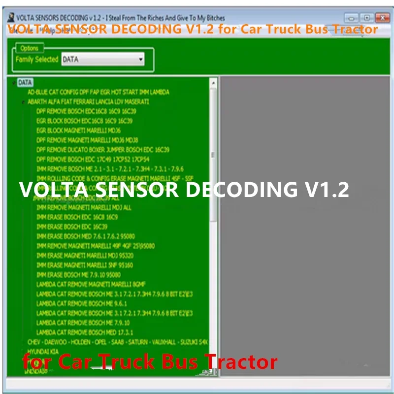Car Repair software Diagnostic Tools VOLTA SENSOR DECODING V1.2 for Car Truck Bus Tractor Gift Brake Fluid Tester
