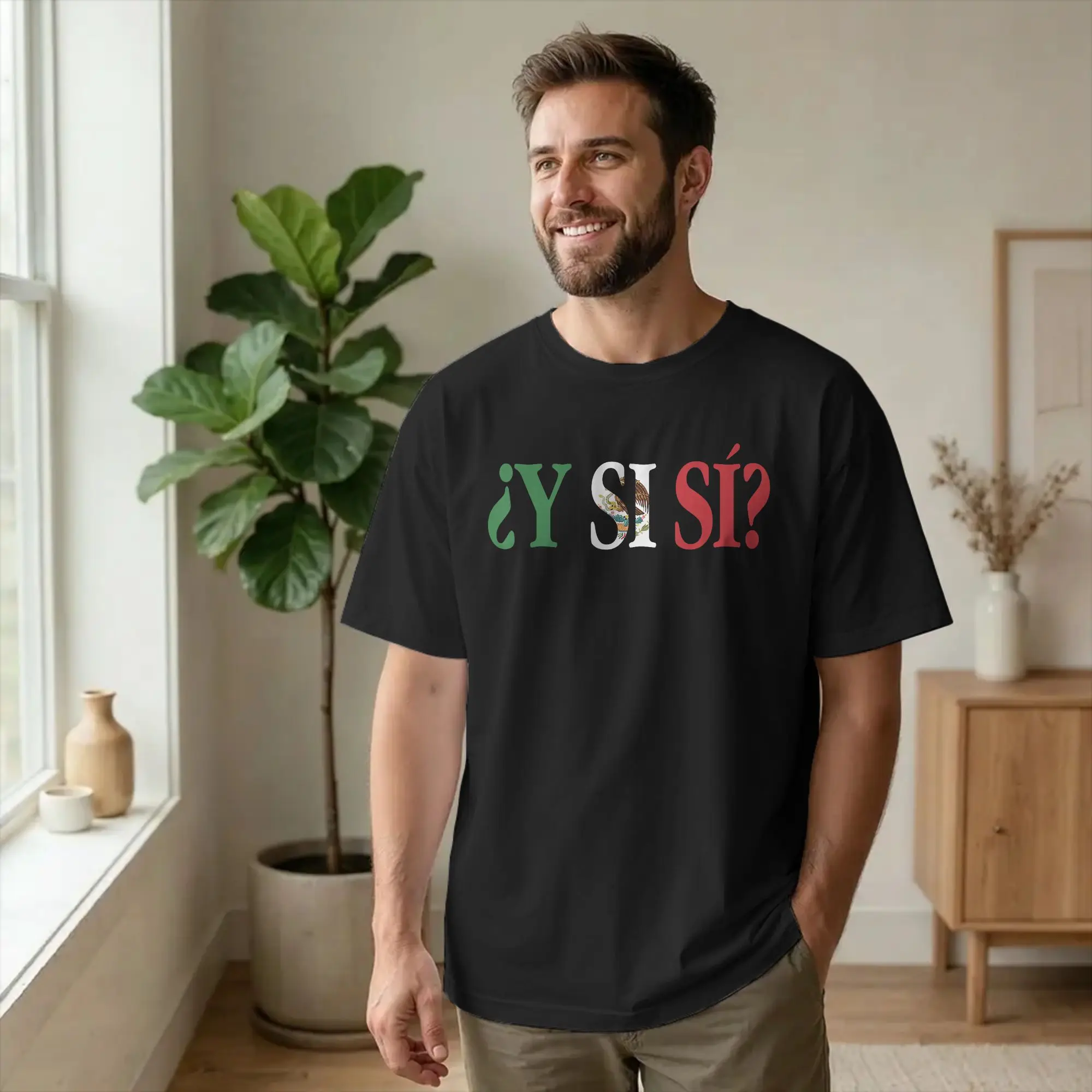 T-Shirt vintage Y Si Si avec citation espagnole optimiste pour hommes, col rond, 100% coton, drapeau du Mexique, manches courtes, 6XL