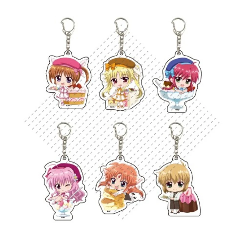 Game Stern the Destructor Levi the Slasher Hayate Yagami Fate Testarossa Harlaown Keychain Doll Anime Acrylic Keyring for Gift