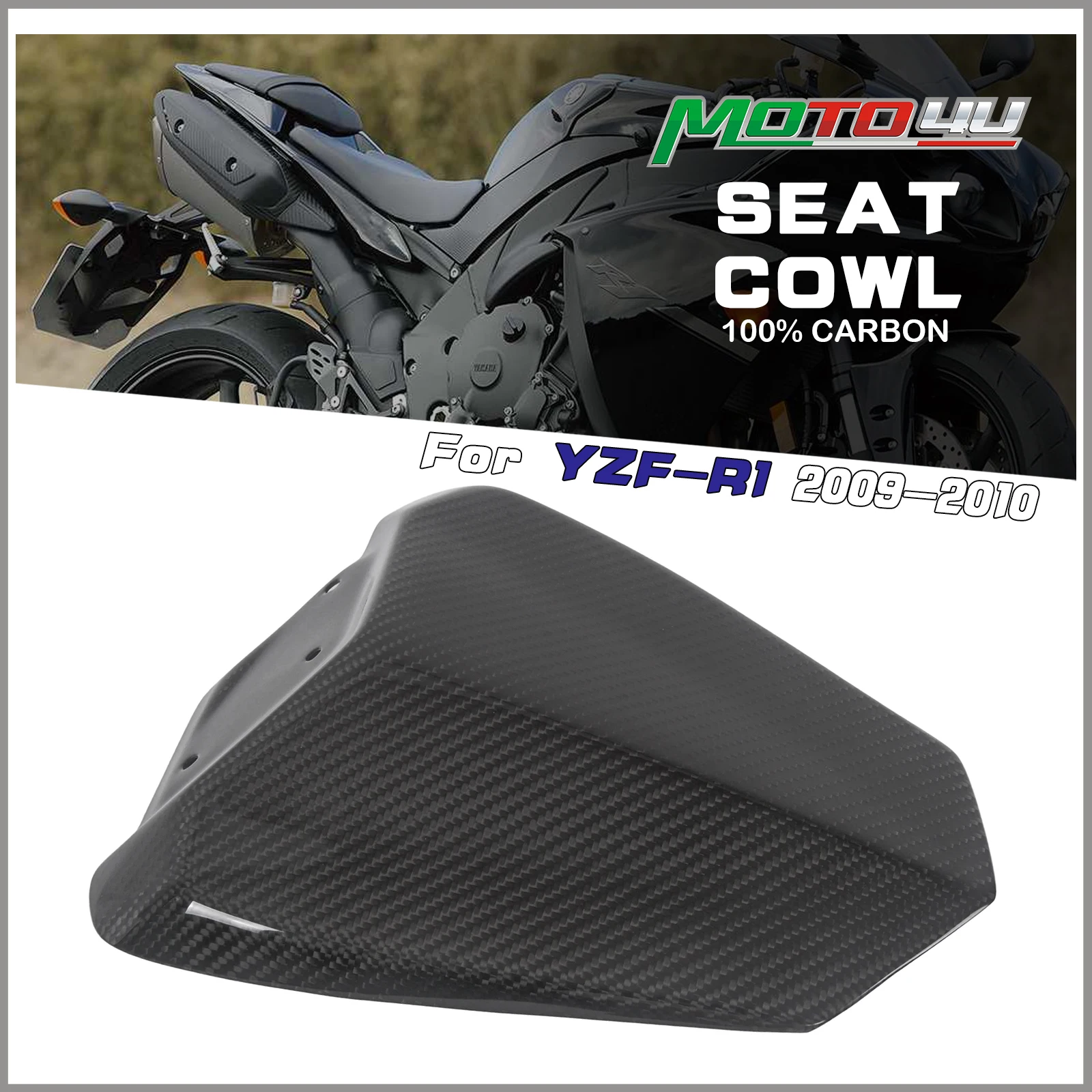 

For Yamaha YZF R1 2009 2010 2011 2012 2013 2014 100% Carbon Fiber Rear Seat Cover Cowl Motorcycle Fairing Without Bottom Piece