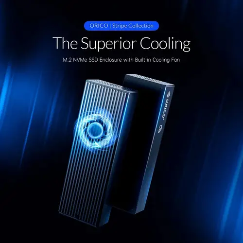 Imagen 2 del producto ORICO 20Gbps M.2 NVME SSD con ventilador de refrigeración incorporado tipo C M2 NVME SSD gabinete para M.2 NVME 2230 2242 2260 2280 SSD