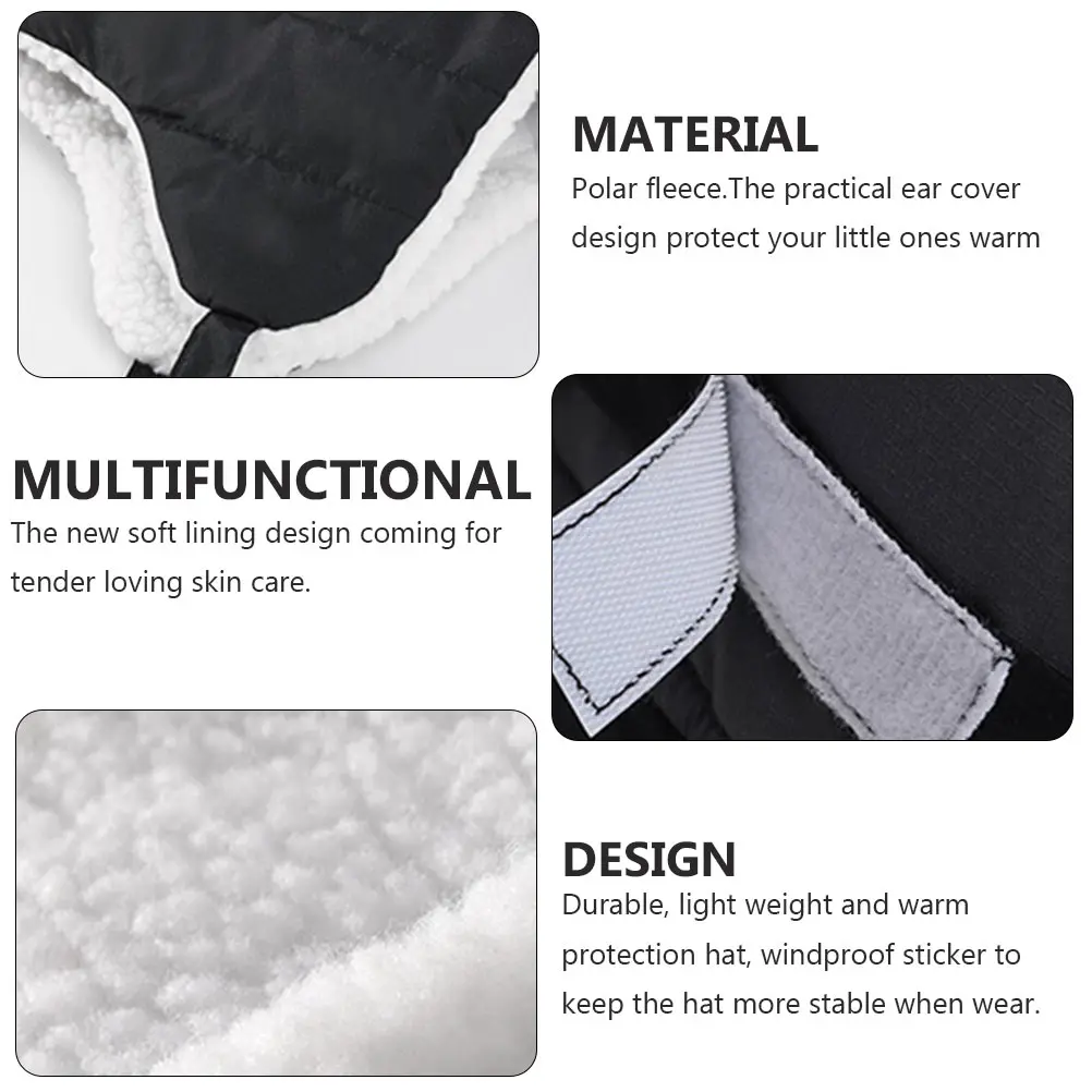 

for Windproof Ear Protection Thunder Hat Hats Skiing Cap Black Polar Fleece Warm