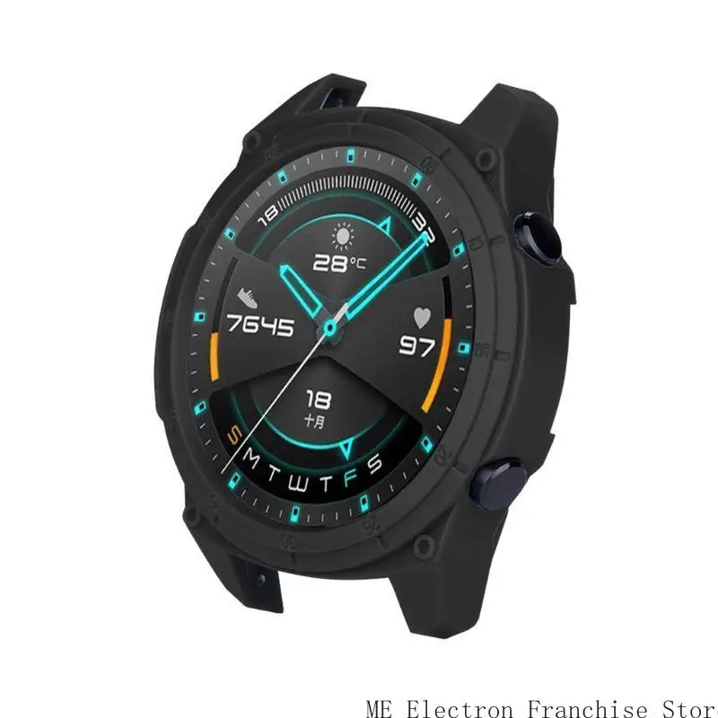 T5EA Stoßfänger Schutzkoffer -Bildschirmschutz für Uhr GT2 46 mm staubdes TPU -Shell