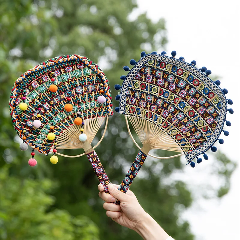 Hand-woven Bamboo Fan, Ethnic Minority Zhuangjin Fan, Miao and Dai Group Fan, Kindergarten Activity Manual Material Packaging