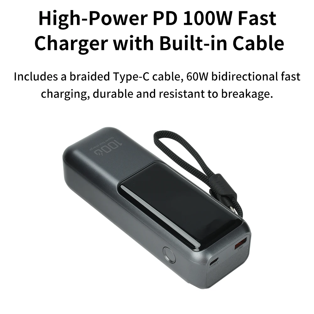 PD 100W Fast Charging Power Bank Kit 4-Cell 21700 Battery Case Portable with Built-In Battery Storage Housing for Electronics