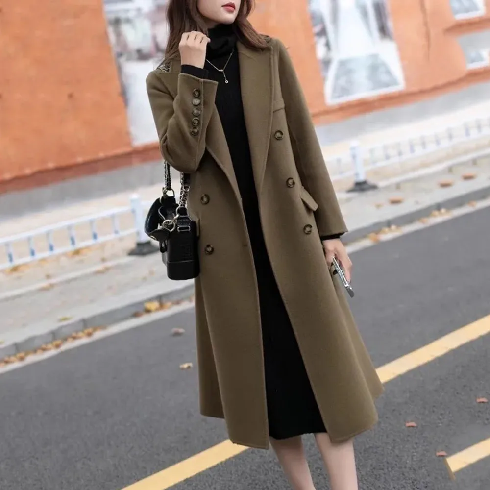 French Temperament Advanced Woolen Coat Female 2024 Autumn And Winter New High-end Fashion Joker Loose Woolen Coat Female Tide.