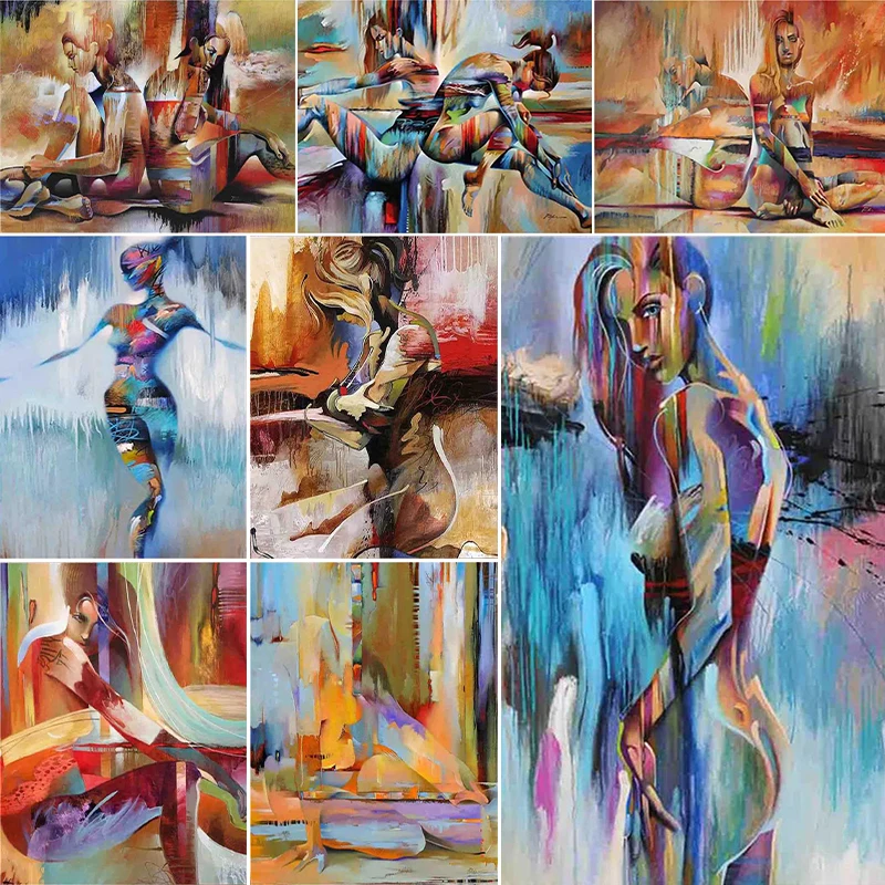 

Diy Oil Painting By Numbers Abstrack Art Pictures Nude Women Paintings for Living Room Home Decoration Portrait Handicaft