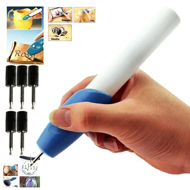 Mini Electric Engraving Pen A1245 Blue DIY Miniature Carving Machines for Plastic Wood Metal Glass Stone Leather Engraving Tool