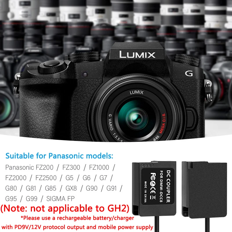  Camera External Power Source Type-C To DMW DCC8 Dummy For G5 G6 G7 G80