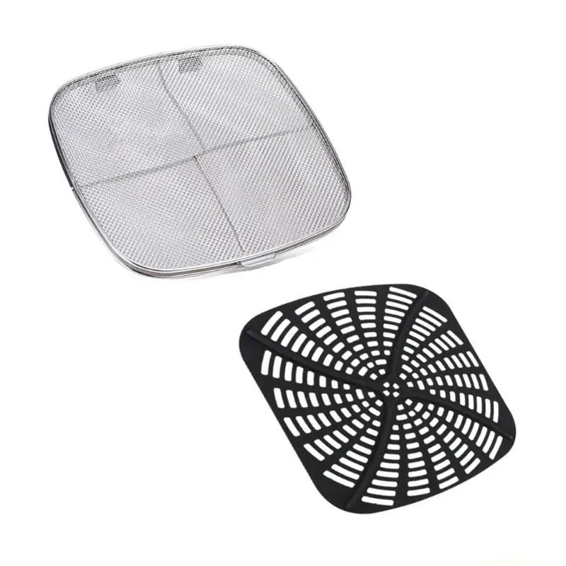 

D0AB Splatter Square Non-stick Silicone Air Fryer Pads Silicone Accessories