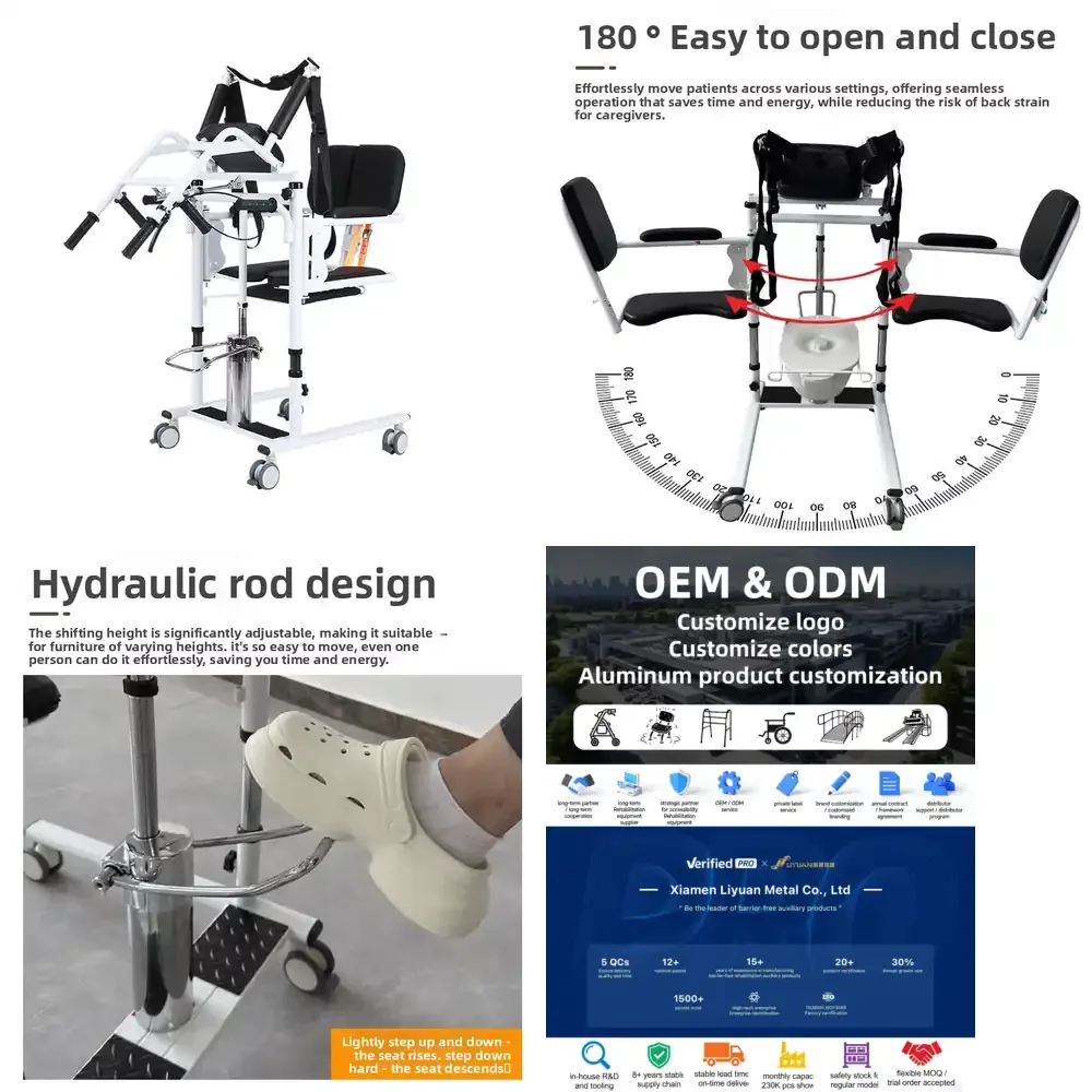 

Simplywalk 150kg Multifunctional Hydraulic Lift Commode Chair for Disabled Elderly Bedridden Patients MDR CE Certified