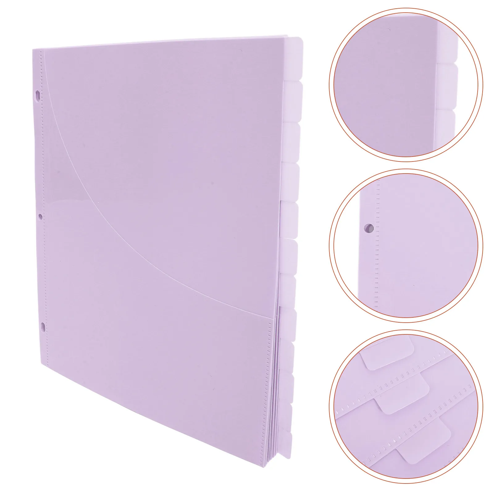 

12Pcs Pocket Dividers 3-Holes Plastic Binder Pockets for Binders and Planners A4 Sheet Protectors Budget Divider Inserts Office