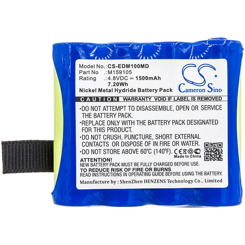 

1500mAh 4.8V 7.20Wh Medical Ni-MH Battery for EDAN M159105 4XNR49AA1500P BX350 oximeter H100 CS-01