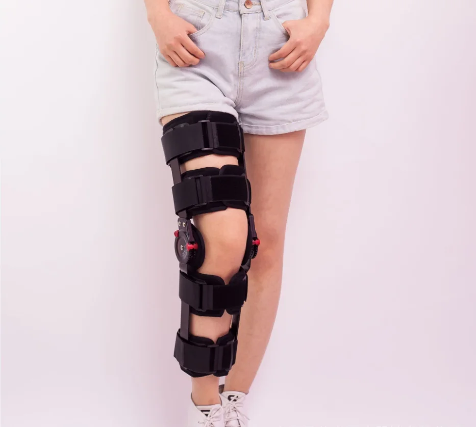 Hinged Knee Brace Immobilizer Orthosis Stabilizer for ACL MCL PCL Injury, Medical Orthopedic Support Stabilizer After Surgery