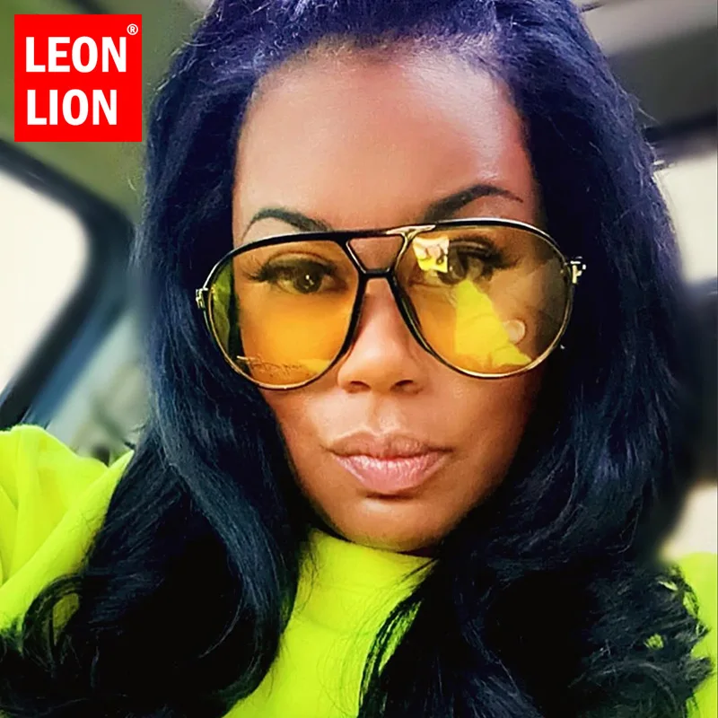 LeonLion Oversized Punk Sunglasses Women Double Beam Retro 2024 Eyewear Women Personality Simple Sun Glasses Women Gafas De Sol