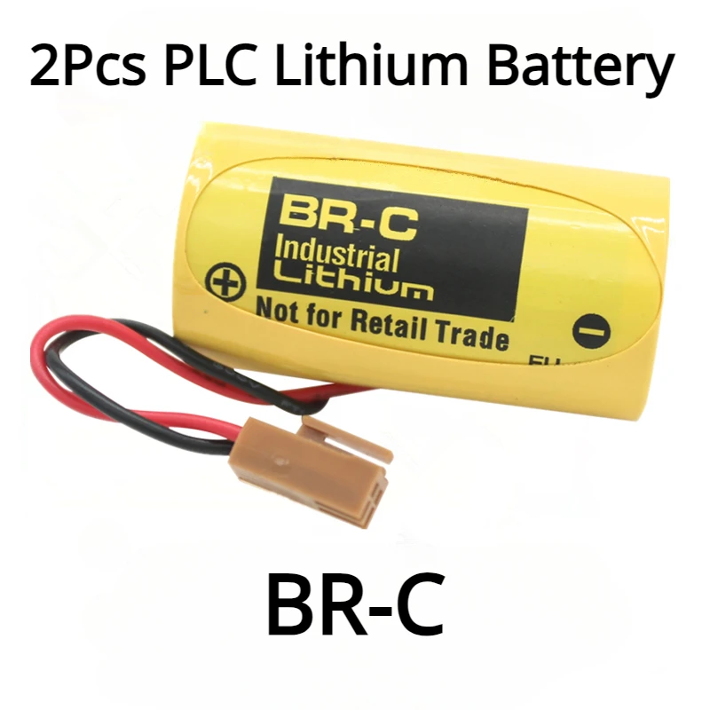 2Pcs PLC Lithium Battery with Plug Original NEW BR-C A02B-0120-K106 A98L-0031-0007 BR26500 3V 5000mAh For Fanuc Batteries