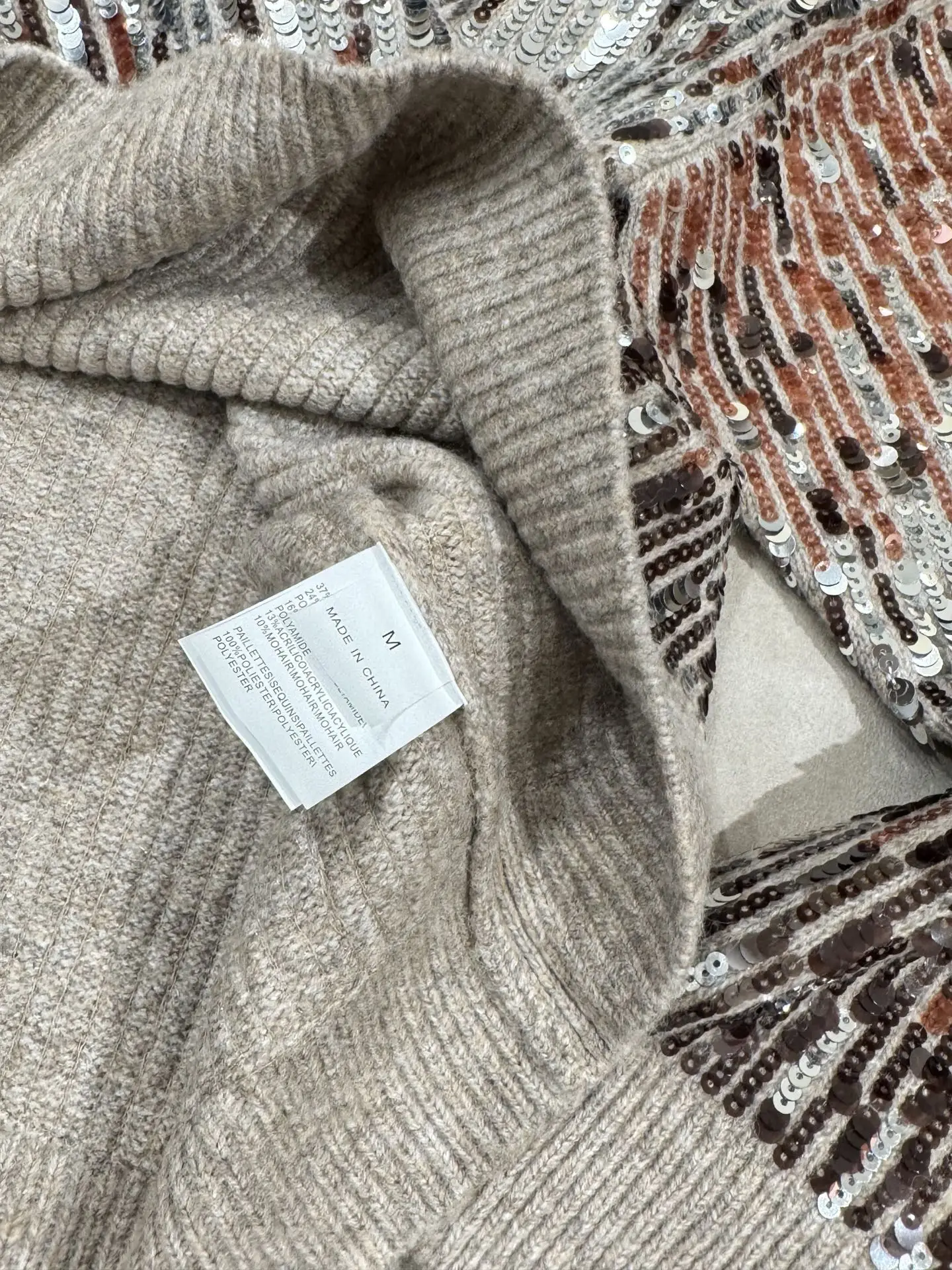 Autumn And Winter New Women'S High-Quality Round Neck Gradient Sequin Wool Sweater Fashionable And Versatile Casual Tops