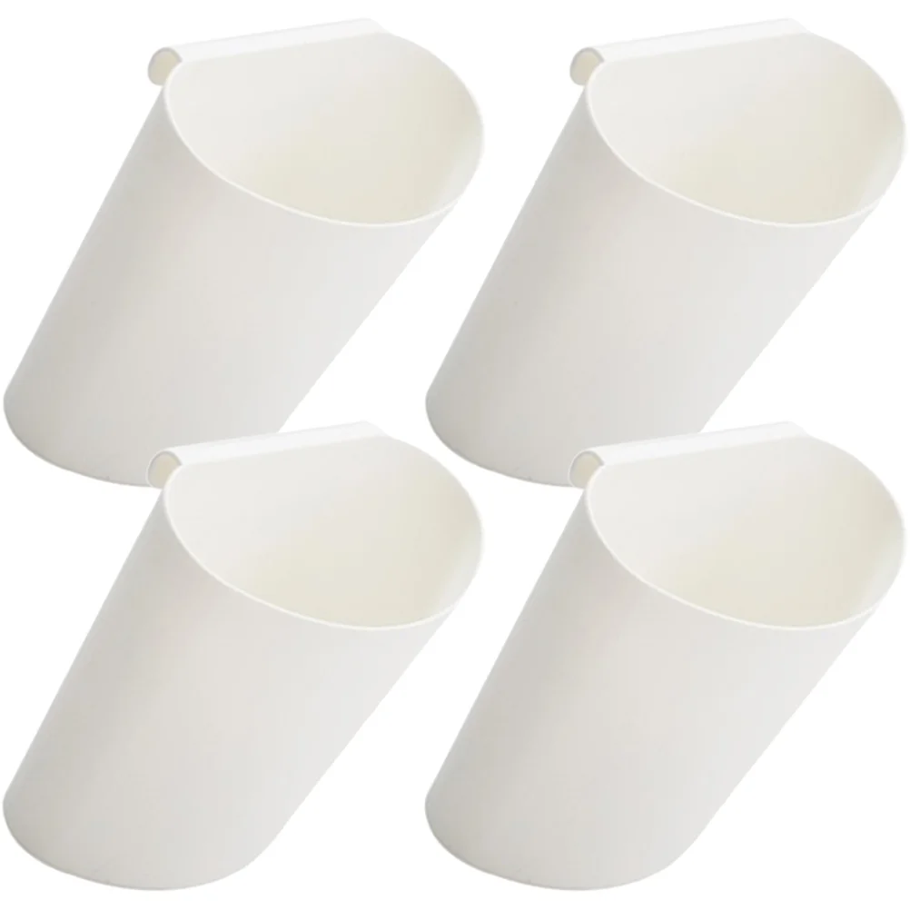 4 Pcs Cart Small Hanging Basket Kitchen Cabinet and Storage Baskets Organizers Plastic Cup Holder Trash Can Accessories