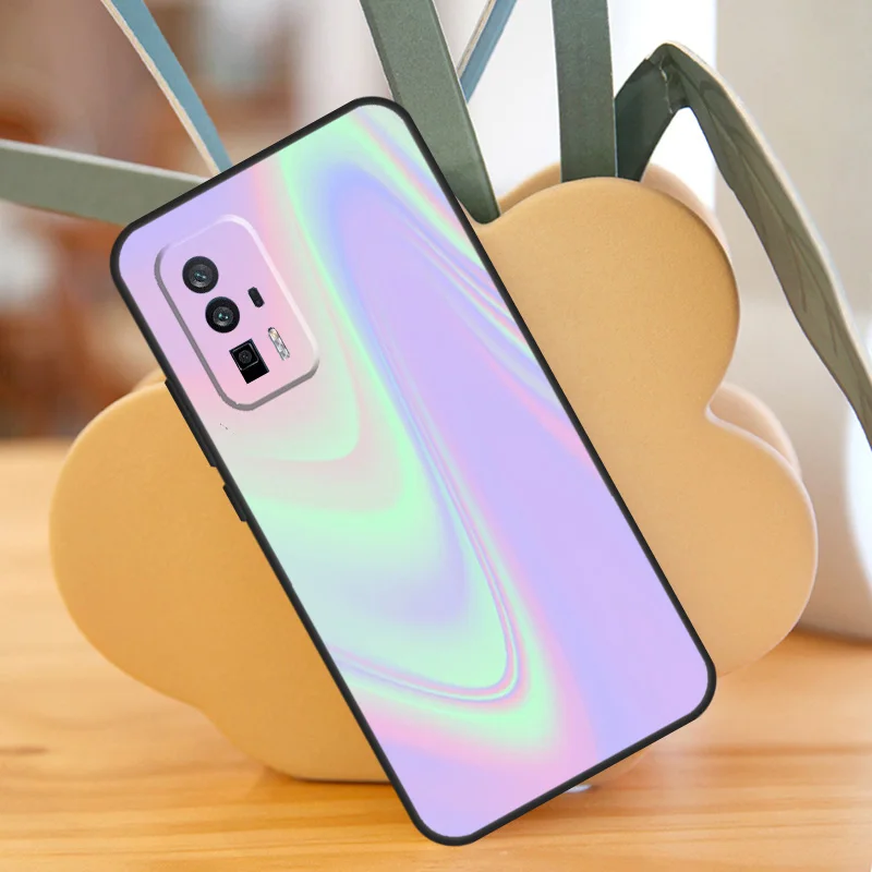 Rainbow Holographic Iridescence Case For POCO F6 Pro X6 X5 X3 F3 F5 M6 M5s Xiaomi 13T Pro 11T 12T 12 13 Lite 14 Ultra Cover