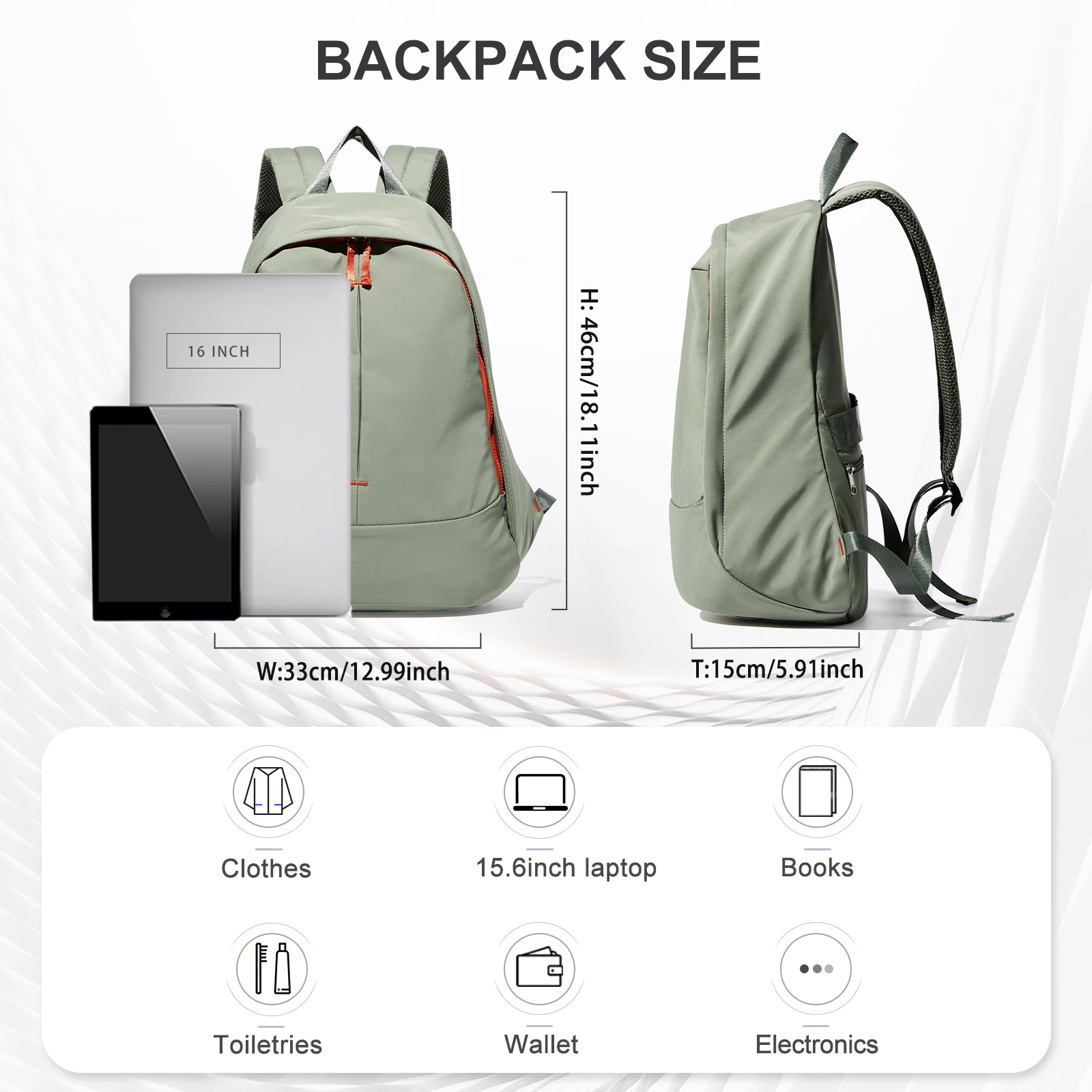 Lightweight Travel Backpack for Men Women, Carry on Laptop Backpack, New Junior High School Students Backpack, Causal Daypack