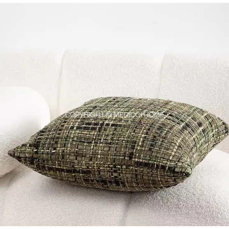 Medicci Home French Couture Designs Fabric Cushion Covers Living Room Bedroom Decorative Boutique Pillow Case 45x45cm Moss Green