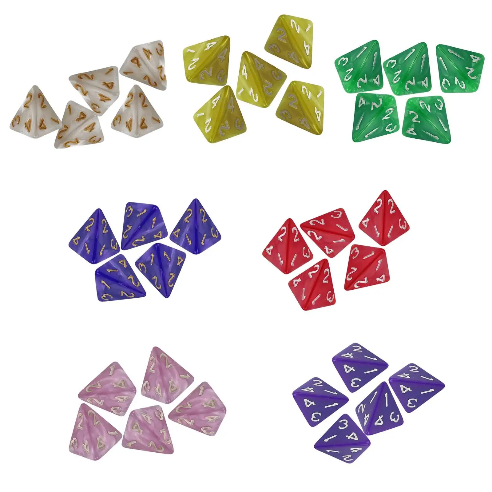 Acrylic RPG Dice Set with Clear Numbers for Board Games Role Playing and Math Teaching for Kids