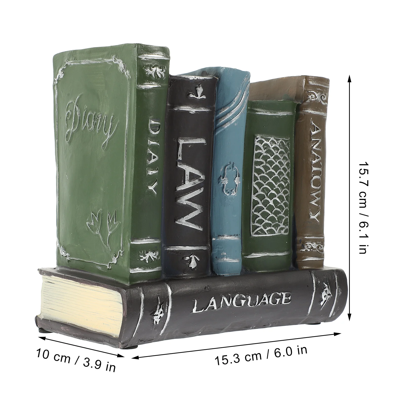 

Book Shaped Pen Holder Resin Desktop Organizer for Pencils Pens Smartphones Vintage Desk Accessories Storage Cup