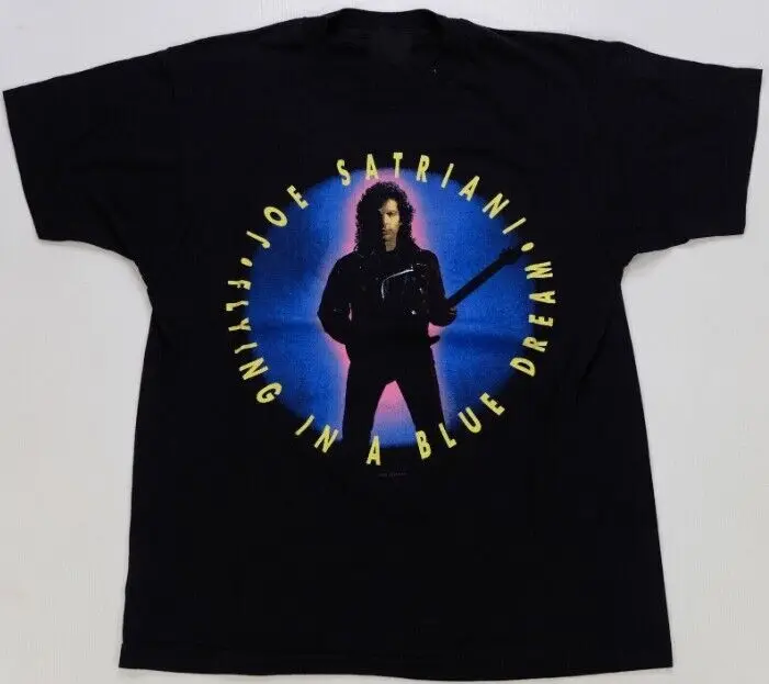 Vintage Joe Satriani Tour 1990 Cotton Unisex Black Shirt best new new