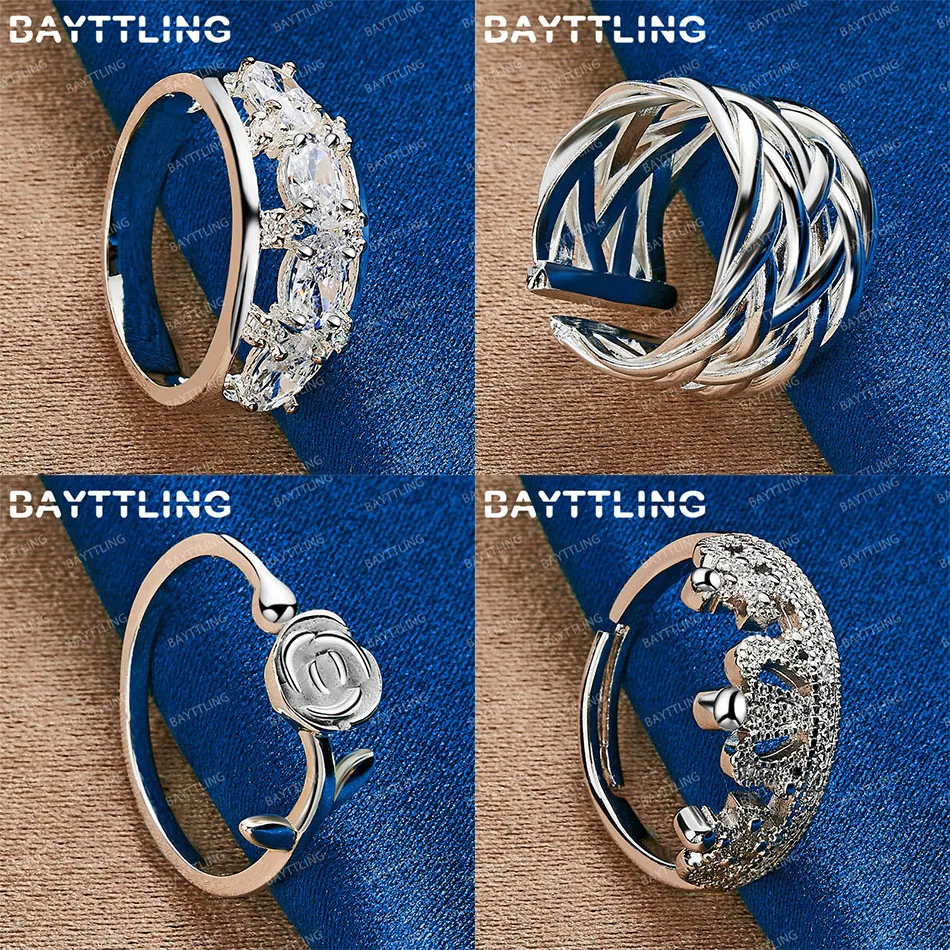 

Fashion 925 sterling silver open exquisite crown rose ring women's jewelry elegant temperament gift accessories