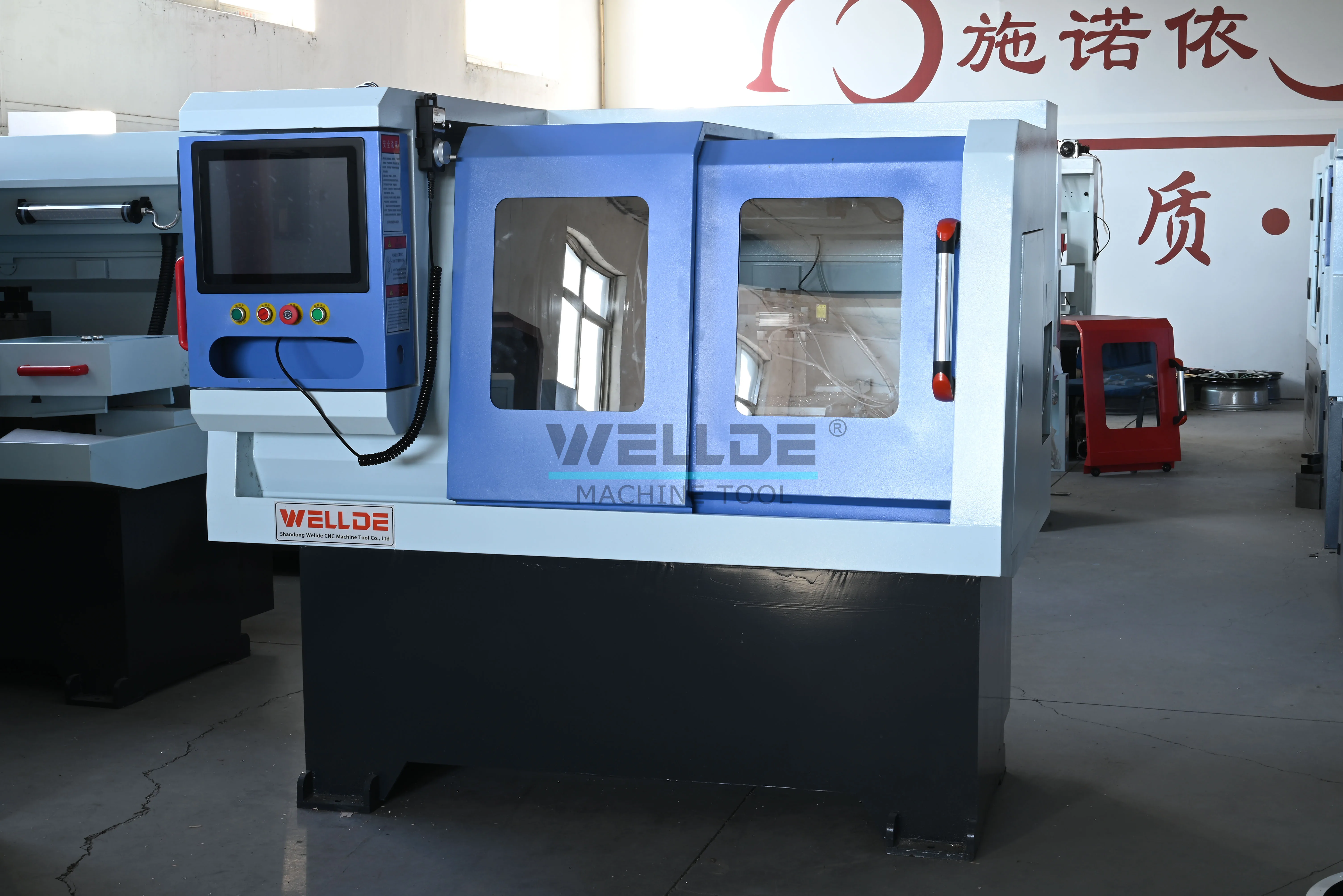 WELLDE  Hub Repair Machine Wheel Rim Straightener with Lathe Repair Wheel Hub Machine