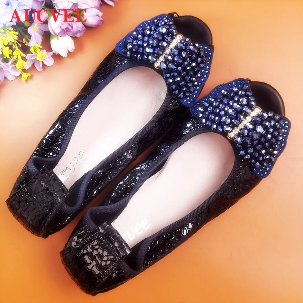 Size 34-45 Women Fish Mouth Shoes 2027 New Loafers Slip on Flat Sandals Woman Foldable Ballet Flats Ladies Shoes Zapatos Mujer