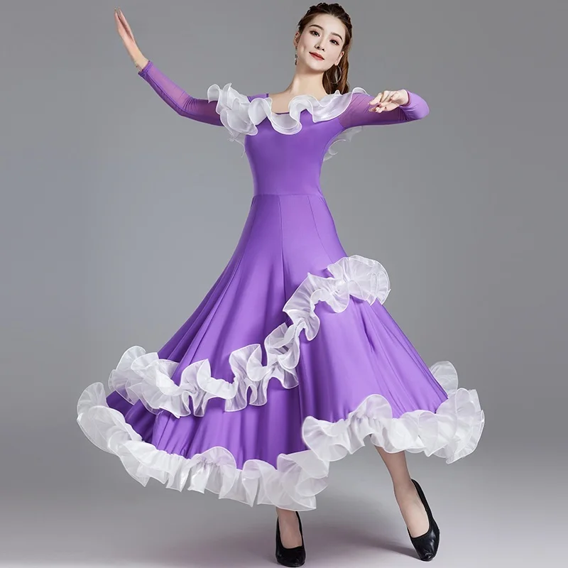 Modern Dance Dress National Standard Waltz Social Dance Big Swing Dress Professional Competition Table Performance Customes