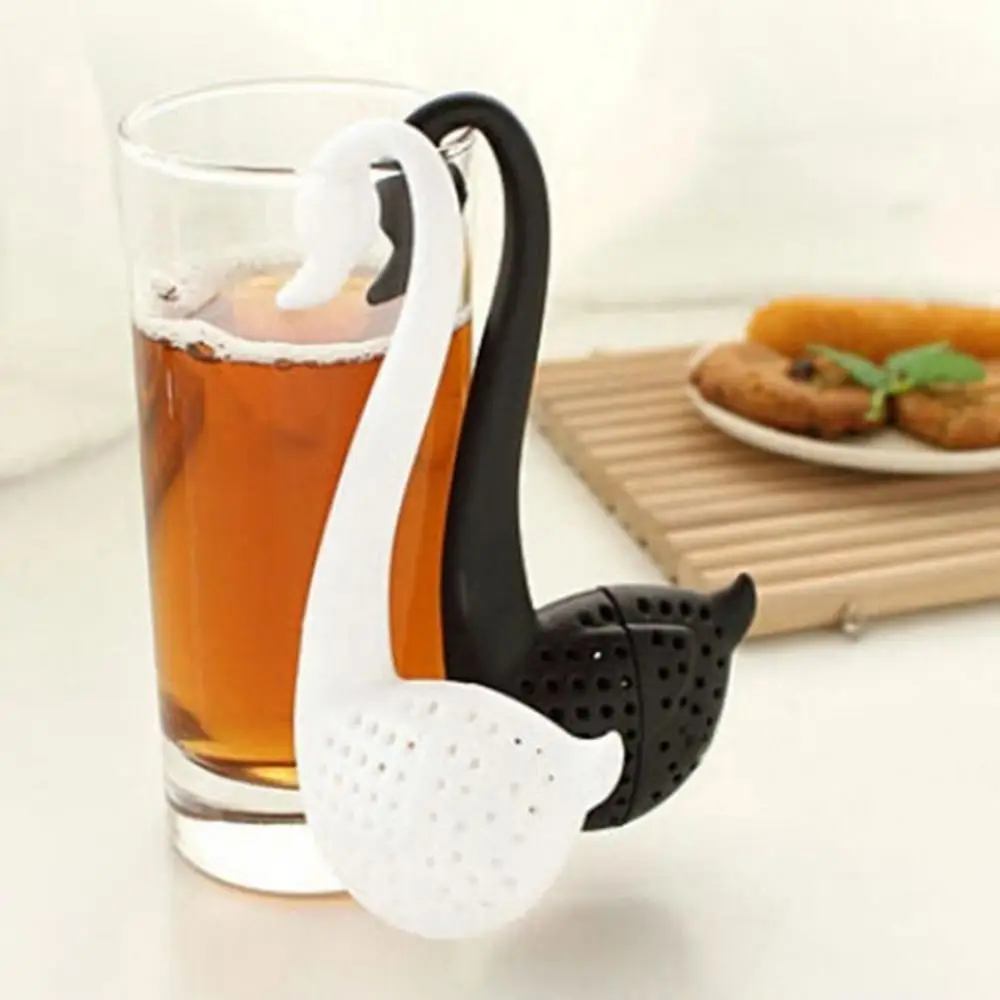 Kitchen Accessories Durable Filter Safe Strainer Tool Tea Infuser Diffuser Silicone Food-grade Swan Hangs Separator Teaware Tool