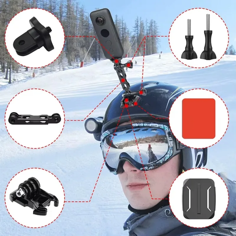 Action Camera Accessories Set 54 in 1 Universal Accessories, Chest Strap, Helmet Base, Extension Rod