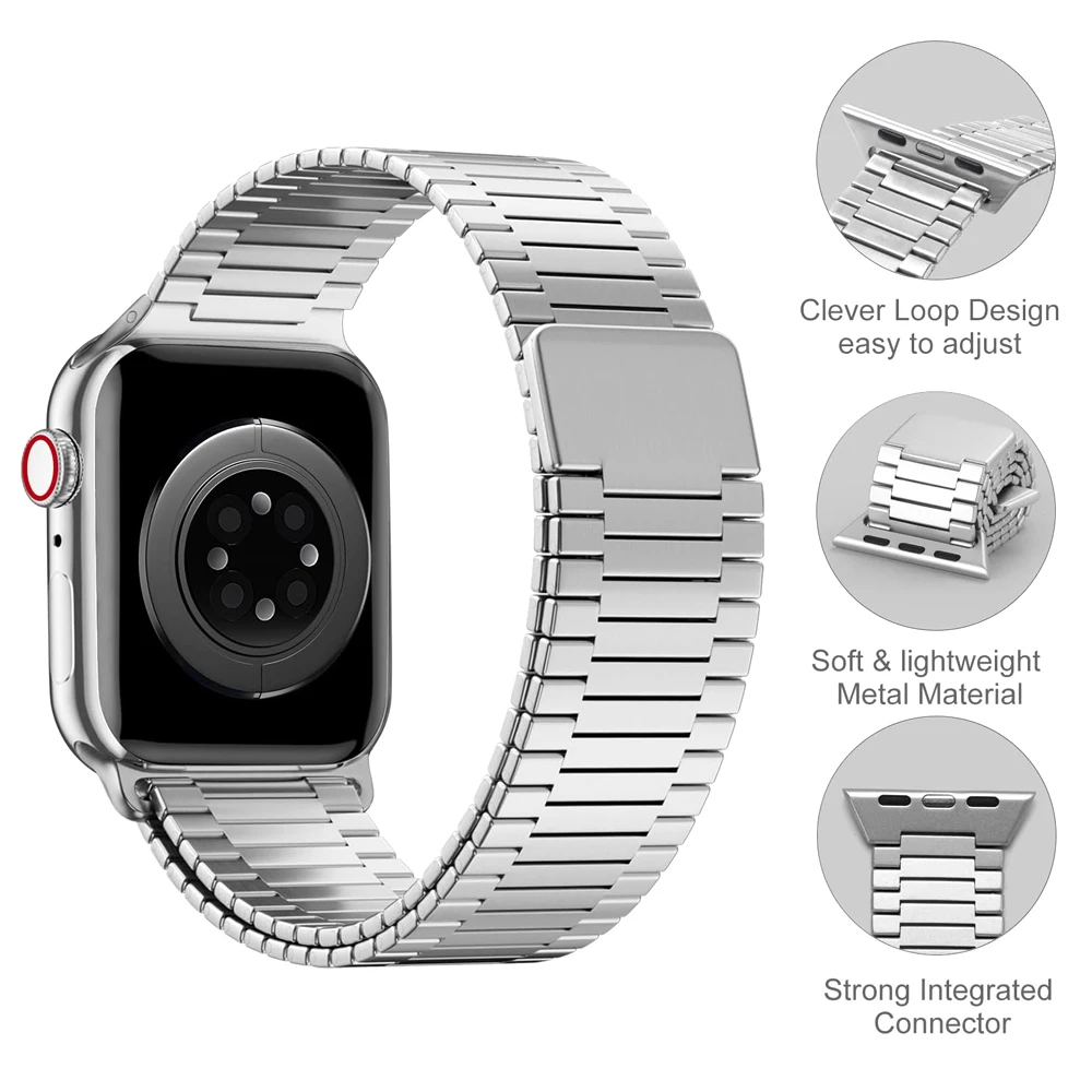 For Apple watch band Ultra 2 band 45mm 44mm 42mm 41mm 40mm 38mm Stainless Steel Magnetic loop strap iwatch SE 9 8 7 6 5 4 3 band