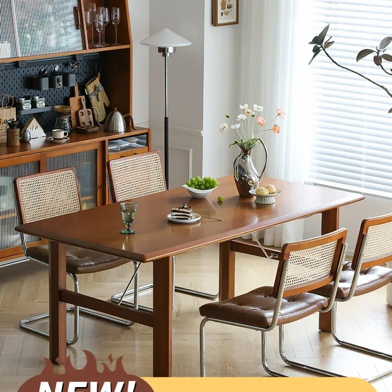 

Обеденный стол из цельного дерева, утолщенный обеденный стол в скандинавском ретро-ретро-японском стиле, верстак для маленькой квартиры, большой стол-доска