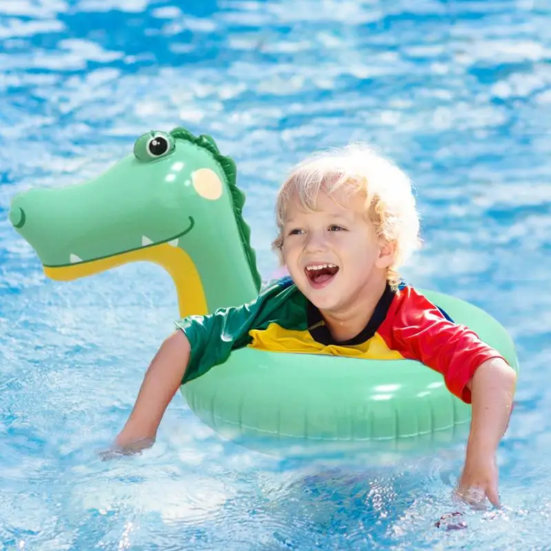 Piscina de bebê flutua anel flutuante bonito treinador flutua veado dinossauro crocodilo para bebês criança poça piscina praia