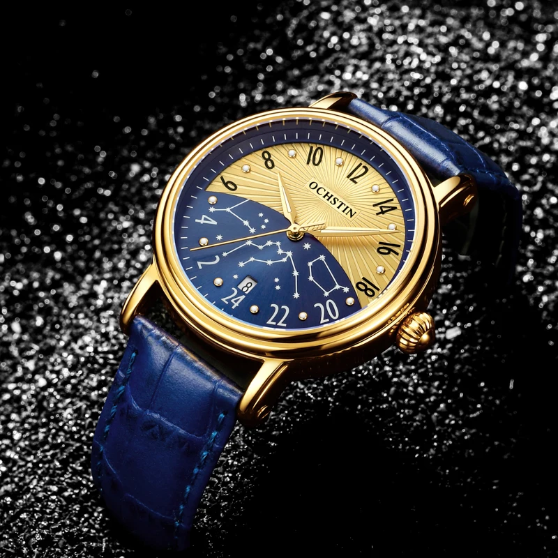 

OCHSTIN мужские часы с полностью автоматическим механическим механизмом, мужские кожаные часы, новые деловые роскошные часы в стиле мастер-серии