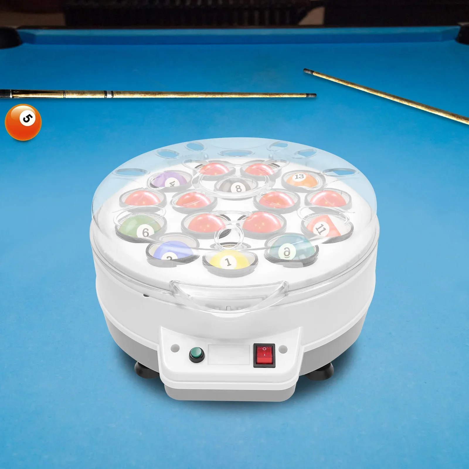 110V Upgraded Billiard Ball Cleaner, Automatic BallCleaner Electric Pool Ball Polisher for 16 Billiard and Snooker Balls