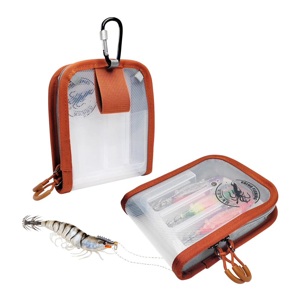 Squid Jigs Bag with Zippers Fishing Lures Storage Case Waterproofs Wood Shrimp Octopuses Case Squid Jigs Organizers