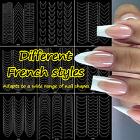 9pcs/Set French Nail Tip Guide Nail Stickers Nail Spraying Model Template Sticker For Press On Nailsm DIY French Manicure Tools