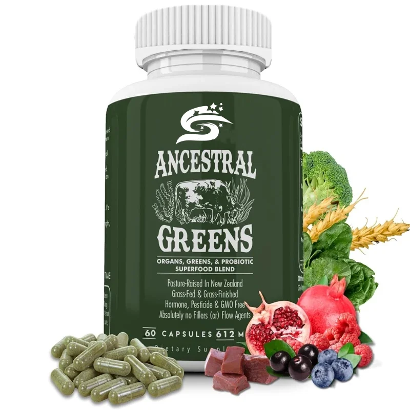 Containing Spirulina, Microalgae, Grass Fed Beef Organs, Probiotics, Each Capsule Contains 615 Milligrams For Intestinal