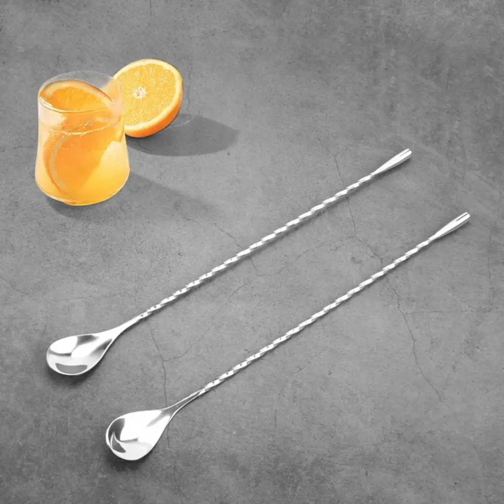 Bar Spoon Long Handle Cocktail Mixing Spoons Set for Home Bar Bartender Stainless Steel Drink Stirrers for Ice Cream Coffee